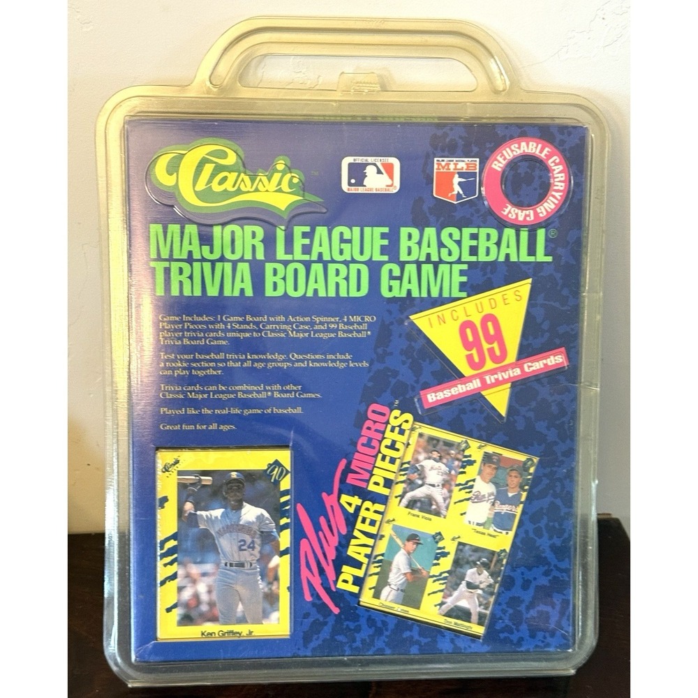 SEALED 1990 Classic MLB Trivia, Board and Travel Games - 99 Total Cards